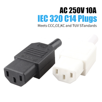 LZ-14-T2 Industriecomputer-Monitor-Stromkabel Europäischer 10A 250V Messing-Buchsenstecker IEC 320 C13 zu C14-Buchse