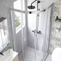 Clip en verre étanche à 180 degrés en acier inoxydable au design moderne WANHAO WH-015 pour hôtels, accessoire de salle de bain à réponse rapide, 4 mm