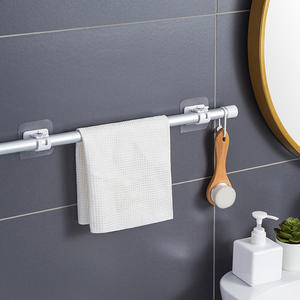 Toptan yeni perde aksesuarları ABS plastik hiçbir matkap çubuk parantez yüz duvar Crossbar kanca kendinden yapışkanlı tutucular - Product Image 5