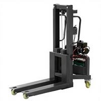 Chariot élévateur électrique portable, capacité de charge 300 kg, hauteur de levage 1,6 m, mât à deux étages, batterie au plomb-acide, boîte à lumière de scène