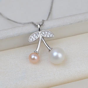 จี้เงินแท้ S925 รูปใบไม้ ประดับมุกคู่ สไตล์เชอร์รี่ 5-9 สำหรับทำเครื่องประดับ DIY ถาดเปล่า ใหม่ 1962 จี้และชาร์มมุก - Product Image 1