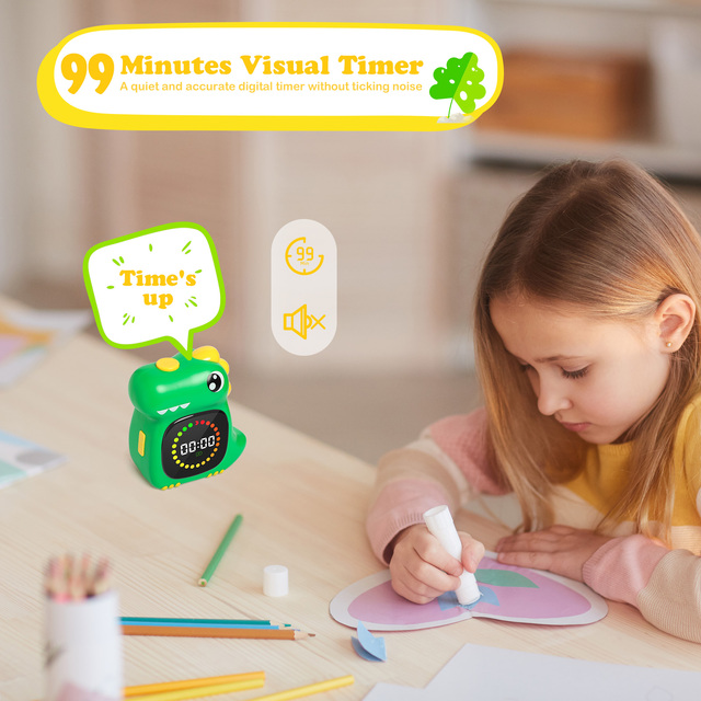 Best Selling 99 Minutes Countdown Classroom Timer Dinosaur Shaped Plastic Kitchen Timer Rechargeable Animal-Style Student Timer