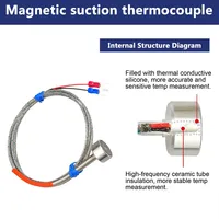 Thermocouple magnétique de type K / pt100 -200+450°C, capteur de température de surface portable, diamètre 20 mm, connecteur miniature blindé