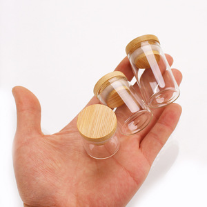 30ml di vetro trasparente di stoccaggio cosmetici Mini vetro medicinali e spezie campione contenitore tubo di vetro con coperchio di bambù - Product Image 1