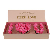 Boite en carton avec logo personnalisé, emballage de cadeau avec une rose romantique, pour la saint-valentin, boîte à fleurs, avec des fleurs, pour la saint-valentin