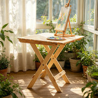 Table d'appoint pliable en bois de FIR, imperméable, légère, structure robuste, pour extérieur, plage, camping, jardin, usage quotidien - Vente flash