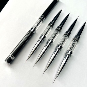 Pinceau de nail art double-embout pour détails, haute qualité, noir, personnalisable en usine, vente en gros, offre spéciale - Product Image 1