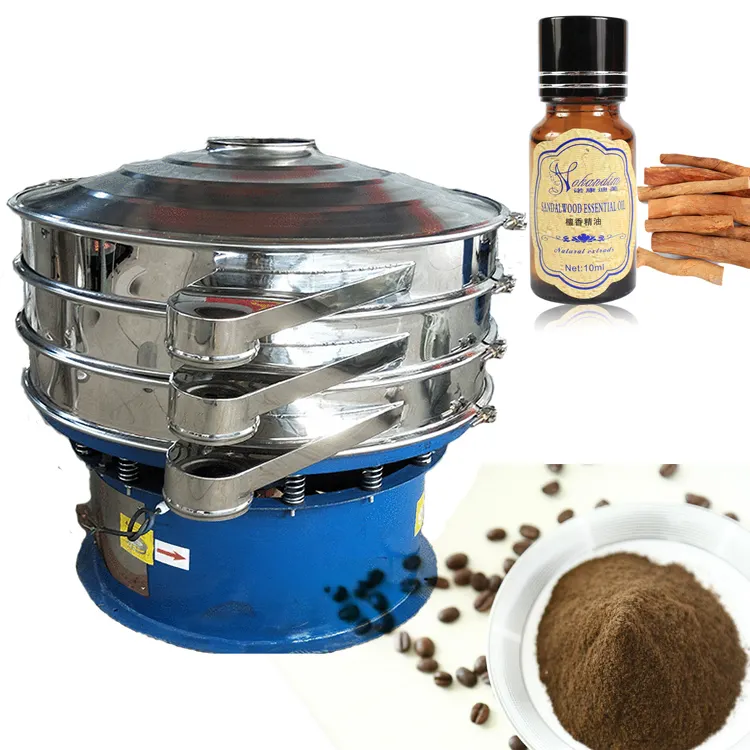 Solid Liquid Corn Starch Paprika Powder Sieving Machine Almonds Chocolate Liquid Flour Rotary Vibrating Sieve for Bulk Materials