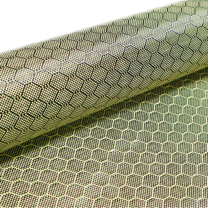 Màu vàng bóng đá tổ ong màu vàng đen aryl carbon hỗn hợp vải hình lục giác 3K sợi Carbon/Aramid Kevlar hỗn hợp vải - Product Image 1