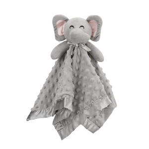 A704 Couverture <span class=keywords><strong>de</strong></span> Sécurité Éléphant Doux Lovey Unisexe Lovie Bébé Cadeaux Nouveau-né Snuggle Toy Animal Gris Éléphant en Peluche Bébé Révélation - Product Image 1