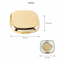 Boîtier de maquillage ovale vide pour poudre compacte et poudre libre avec miroir, emballage cosmétique en gros, direct usine