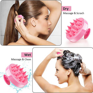 Amostra Grátis: Escova Manual Massageadora de Couro Cabeludo para Shampoo – Uso Úmido e Seco com Silicone Macio para Limpeza no Banho - Product Image 5