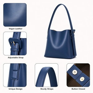 Bolsos de Hombro Tipo Cubo de Piel Vegana para Mujer, con Correa Ajustable, Capacidad de 16L, Forro de Algodón, Modernos para Uso Diario - Product Image 4