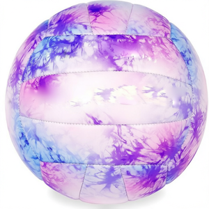 Ballon de volley-ball tie-dye violet et bleu, durable, pour entraînement et matchs en extérieur sur sable - Product Image 1