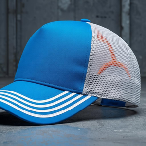 Men's Quick Dry 5-Panel Polyester Sports Baseball Cap Waterproof Truckers <b>Hat</b> Fashionable PVC Logo Laser Cut Hole Customizable - Product Image 3