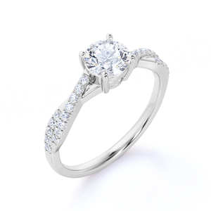 Anillo Ovalado de Moissanita de Moda en Oro Rosa de 18K, Elegante Joyería de Diamantes con Elegante Banda de Oro Rosa de 18K - Product Image 3