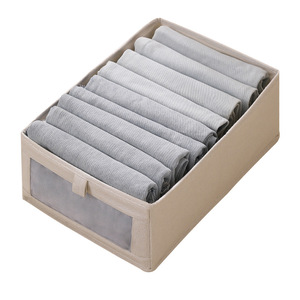 Clothing Organizer <b>Storage</b> <b>Box</b> Rectangle 100% Cotton Solid Color Wardrobe Foldable Large Size - Product Image 5