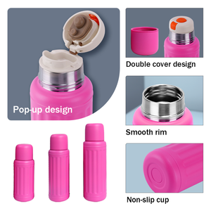 Bouteille d'eau isotherme en acier inoxydable à rayures, avec bouchon à boire directement, idéale pour l'extérieur – Nouveauté usine, vente chaude - Product Image 3