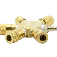 5-Wege-Luftverteiler in Gold Universal-Luft schlauch abscheider mit Schnell anschluss zubehör OEM Anpassbarer Kompressor abscheider