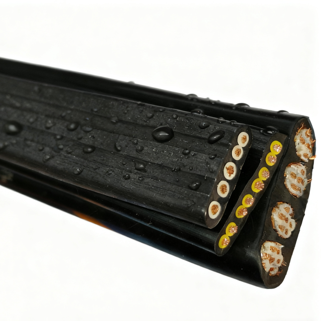 450/750V Copper Cable 2-4 Core Flexible Rubber Flat Submersible Pump Wire 2.5mm-6mm Waterproof Power Cable 16A Rated Current