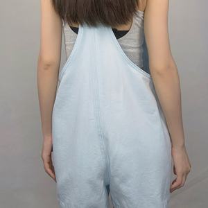 Mono corto de mezclilla personalizado de nueva moda para mujer OEM, conjunto de mono para mujer en varios colores - Product Image 4