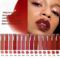 Nouveau gloss à lèvres liquide minéral européen et américain en 14 couleurs, brillant, longue tenue, hydratant, haute pigmentation, effet repulpant
