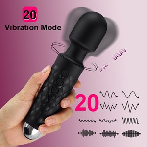 Vibrador de varita de <span class=keywords><strong>20</strong></span> vibraciones y 8 velocidades, masajeador corporal AV, vibrador de varita negro, impermeable, juguete sexual para mujeres - Product Image 2