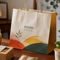 Sac en papier kraft brun pour plats à emporter, fourniture OEM/ODM pour camions de restauration rapide, restaurants et cafés