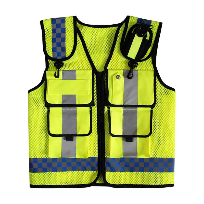 Wholesale custom Hi Vis reflective vest outdoor safety vest construction safety vest with pockets sleeveless reflective clothing