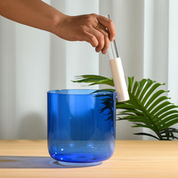 Bols chantants en cristal bleu pur Mutal, pour la thérapie sonore, le soulagement intérieur de l'âme, le bien-être ultime, le yoga et l'élite.