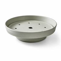 Assiette en mélamine effet glace sèche, gris spatial mat, fumé, durable, pour service à domicile, cocktails, desserts, incassable