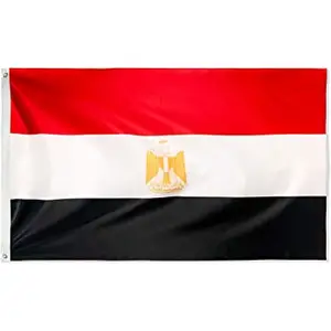 Commercio all'ingrosso di Vendita Calda di alta qualità Su Ordinazione stock Stampa Prezzo A Buon Mercato Poliestere Con 2 Occhielli Egiziano Egitto Bandiera Nazionale
