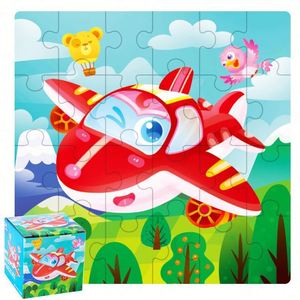 Style 24 Pcs in 1 <b>Box</b> Wooden Jigsaw <b>Puzzle</b> Animal Vehicle Dinosaur Montessori Educational Learning Toy Game for Children Kids - Product Image 6