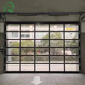 New Design Modern Simple Aluminum Alloy Glass Perspective Door Car Remote Control Electric Door For Sale