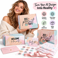 Boîte d'expédition en carton ondulé personnalisée avec sac en papier rose et ensemble de sacs cadeaux pour les cadeaux de fête, les boutiques et l'expédition e-commerce