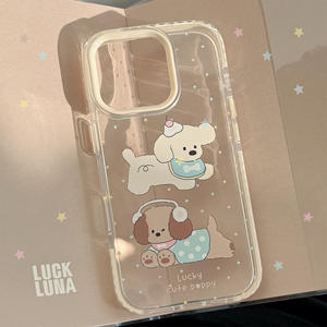 <span class=keywords><strong>Cover</strong></span> per Cellulare Stile Coreano con Cucciolo Cartoon, Custodia Antiurto in TPU con Impugnatura per <span class=keywords><strong>iPhone</strong></span> 16 15 14 <span class=keywords><strong>11</strong></span> Pro Max - Product Image 2