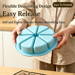 Moule à gâteau triangulaire en silicone à 8 cavités, qualité alimentaire, flexible, antiadhésif, résistant au four, avec bords arrondis pour la pâtisserie à la maison - Product Image 2