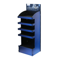 Rak Display Lantai Kardus Bergelombang OEM Kustom untuk Supermarket, Retail POS, POP Stand, Rak Toko Mewah Warna Hitam
