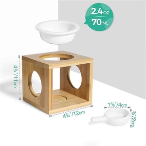 Brûleur d'huiles essentielles en bois de bambou, porte-bougie, diffuseur d'aromathérapie, brûleur d'encens pour la maison et le bureau - Product Image 5