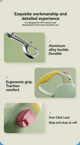 Nuovo Guinzaglio Avvolgibile per Cani con Impugnatura Comoda, Design Classico e Luci Integrate per la Trazione del Cane - Product Image 6