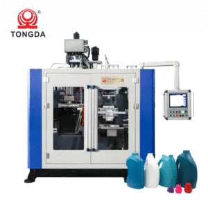 Machine de fabrication de bidons en plastique HDPE 1-2L à grande vitesse et automatique, petite machine d'extrusion-soufflage pour contenants en plastique - Product Image 1