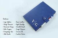 Carnet en similicuir gravé avec initiales personnalisées, élégant journal monogrammé avec fermoir, cadeau personnalisé pour le nouveau poste de travail
