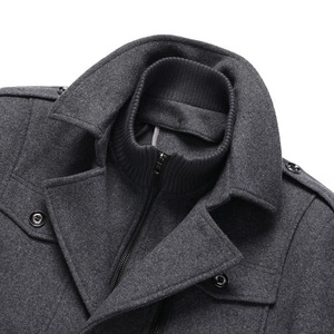 Abrigo de Lana de Longitud Media para Hombre, Chaqueta de Lana con Capucha Desmontable de Doble Capa Gruesa para Hombre, Chaqueta de Invierno para Hombre - Product Image 4