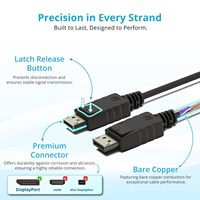 Kabel DP ke DP Premium Berlapis Emas 1.5M 1.8M 3M 4K60Hz1080P Inti Tembaga Murni Kabel Male untuk Monitor PC