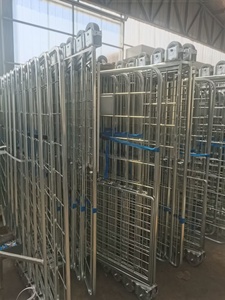 Heavy duty có thể gập lại khách sạn giặt dây lưới lưu trữ cuộn <span class=keywords><strong>container</strong></span> với bánh xe và pallet lồng cuộn - Product Image 4