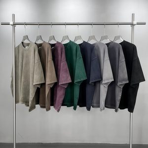 เสื้อยืดโอเวอร์ไซส์ผู้ชาย FOXA ผ้าฝ้ายวินเทจทรงหลวม ใส่ได้ทั้งชายและหญิง แขนสั้น ทรงบ็อกซ์ สไตล์ Y2k - Product Image 5