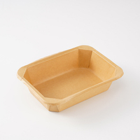 Boîte à emporter carrée rigide en papier kraft imperméable avec couvercle transparent pour snacks, riz, nouilles, desserts, sushis – Fourniture en gros pour la restauration