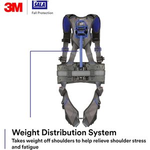 3M Comfort Construction Weight Distribution Positioning Safety Harness Steel D-ring Adjustable Length Quick <b>Connect</b> 1200 Kg - Product Image 4
