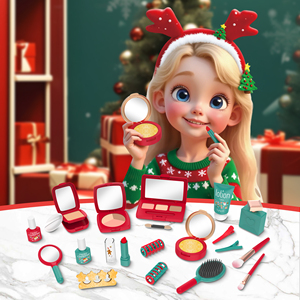 <span class=keywords><strong>Jouet</strong></span> de <span class=keywords><strong>maquillage</strong></span> pour fille, pour la fête des Fêtes, mini kit de beauté pour déguisement pour enfants sans bavure pour Noël - Product Image 4