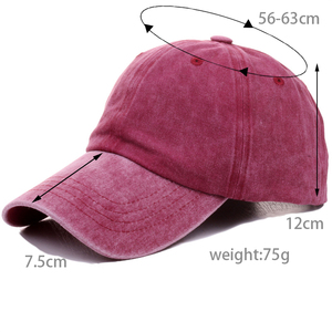 Bán Buôn Trống Biểu Tượng Tùy Chỉnh Thêu Đồng Bằng Mũ Bóng Chày Vintage Rửa Bông Snapback CHA Mũ - Product Image 4